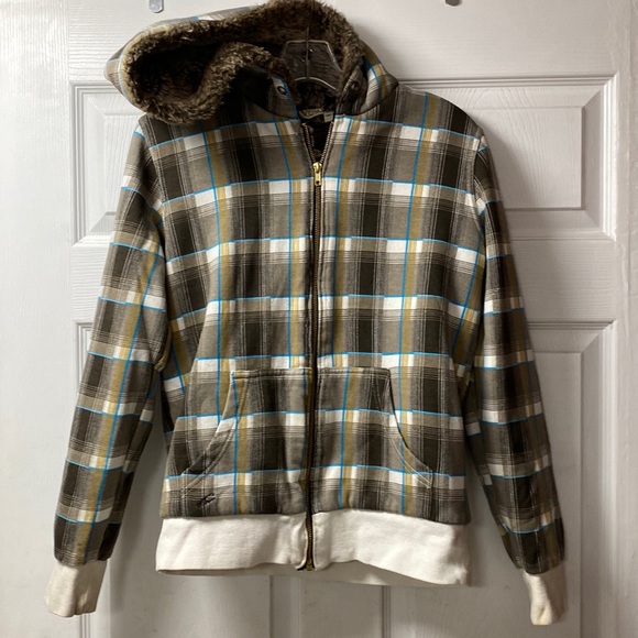 Youth O’Neill Fur Lined Zip Up HoodedJacket, Large - Picture 1 of 10